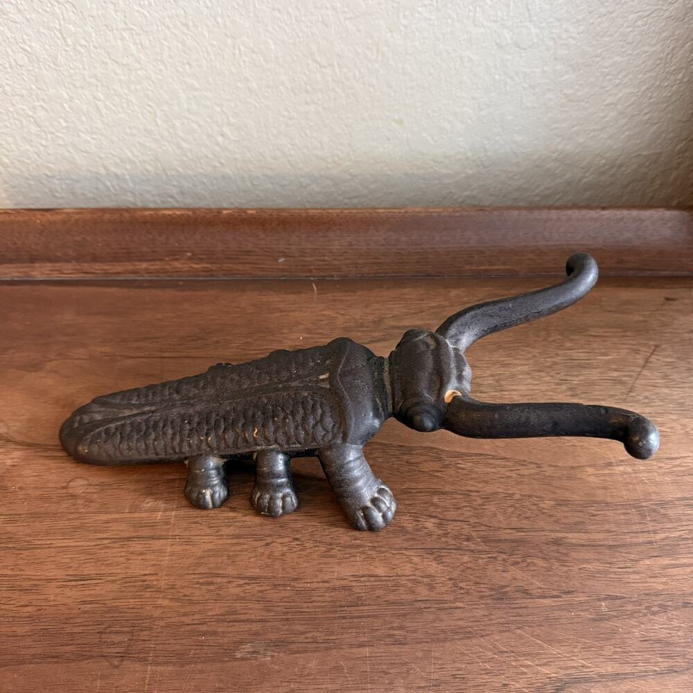 Vintage Cast Iron Alligator Boot Jack Door Stop Farmhouse Western Decor